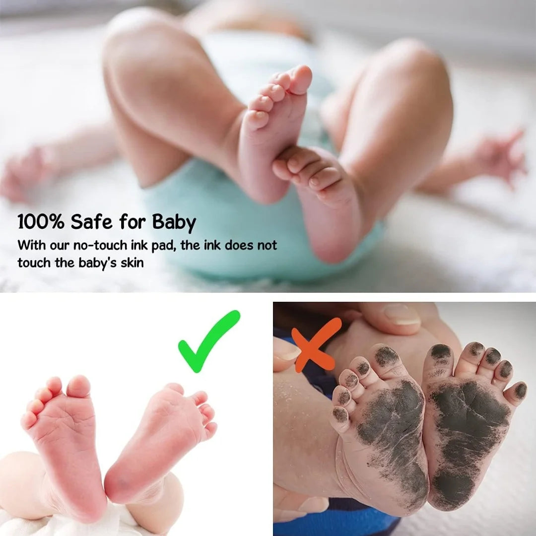 Kit d’empreintes de mains et de pieds pour bébé – Sans encre, souvenir unique et non toxique
