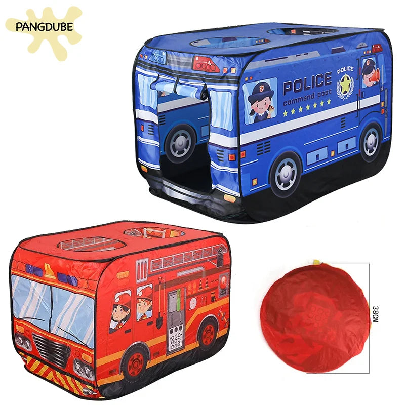 tente et piscine a balle pompier ou bus